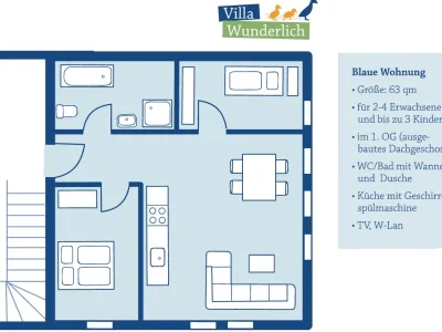 Holiday apartment The Blaue ("Blue") holiday apartment. - Document photo 26