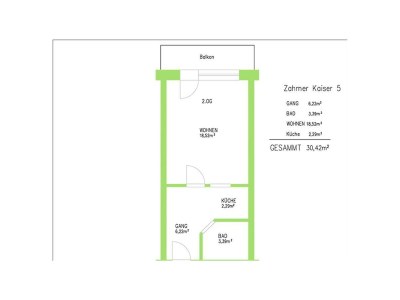 Apartment App."Zahmer Kaiser 5"/Wohn-Schlafraum/DU,WC,Bal - Document photo 13