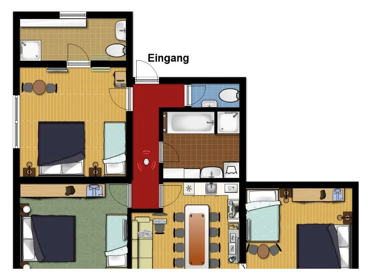 Apartment App. 3  95m² 5-10 Pers 3 SCHLAFRÄUME U. WOHNKÜCHE
