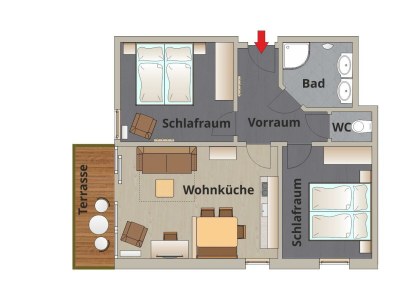 Apartment Apartment/2 Schlafräume/Dusche, WC - Features photo 18