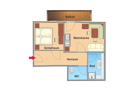 Apartment App. A2/2-Raum/40m²/DU, WC - Features photo 26