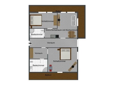 Apartment App. A1 /2 Schlafraum/Dusche, WC - Features photo 42