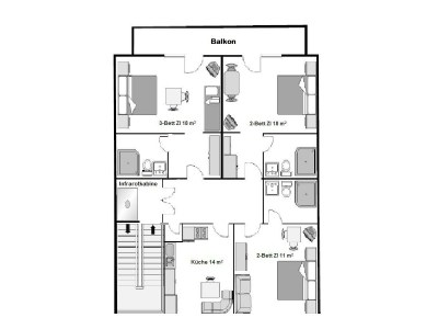 Apartment App. 3 Schlafräume f. 2-6 Pers. Dusche, WC, TV - Outdoor photo 10
