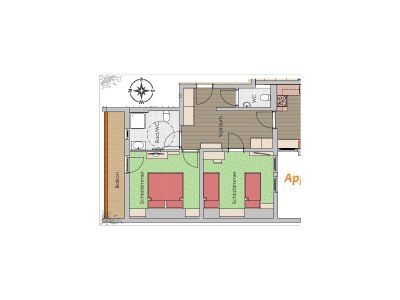 Apartment Ferienwohnung "Sonnhof", Dusche, WC, 2 Schlafräume - Features photo 76