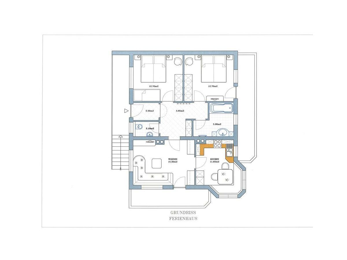 Apartment Ferienhaus/2 Schlafräume/Bad, WC - Features photo 5