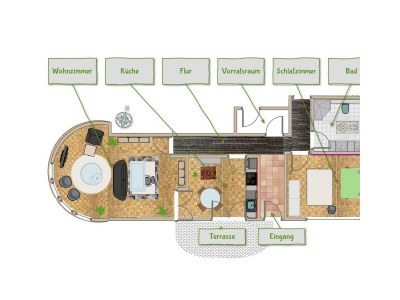 Apartment 2 Bett Appartement/Fewo, Dusche, WC, 1 Schlafraum - Features photo 17
