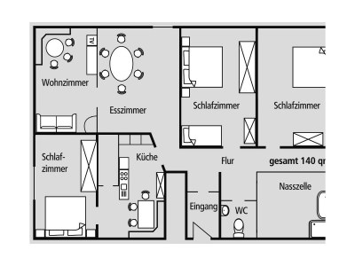 Apartment Appartement- 3 Schlafzimmer  DU/BADEWANNE/WC - Features photo 23