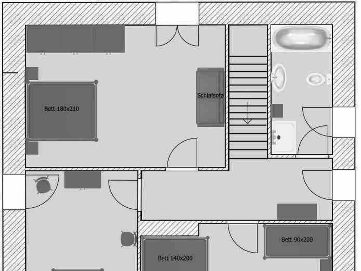 Apartment Ferienhaus, Dusche und Bad, WC, 3 Schlafräume - Outdoor photo 3
