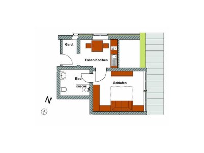 Apartment Appartement "9" - Wohn-Schlafraum, Dusche, WC - Features photo 33