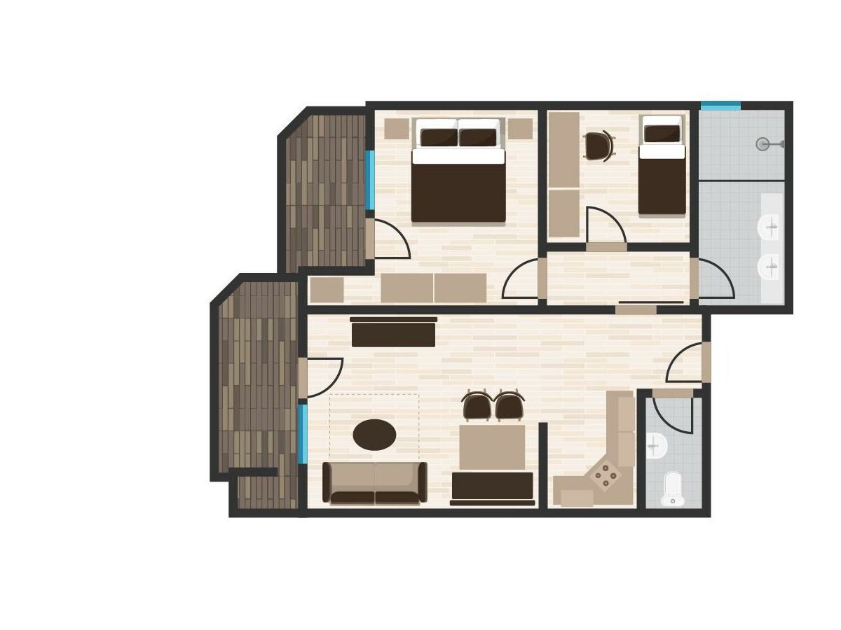 Apartment Appartement-Wohnung Bernstein - 2 Schlafräume