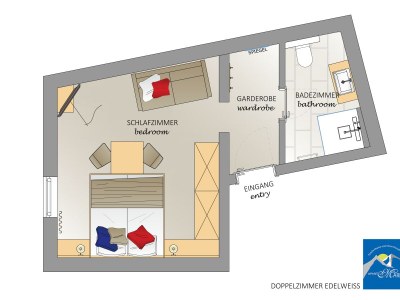 Holiday room EDELWEISS Doppelzimmer mit Dusche, WC - Features photo 19