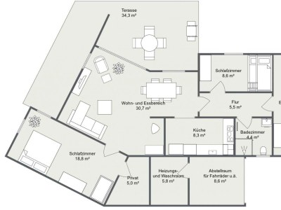 Apartment Ferienhaus, 2 Schlafzimmer Bad/WC für 1-5 Personen - Features photo 20