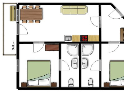 Apartment Apartment/2 Schlafräume/Dusche, WC - Features photo 19