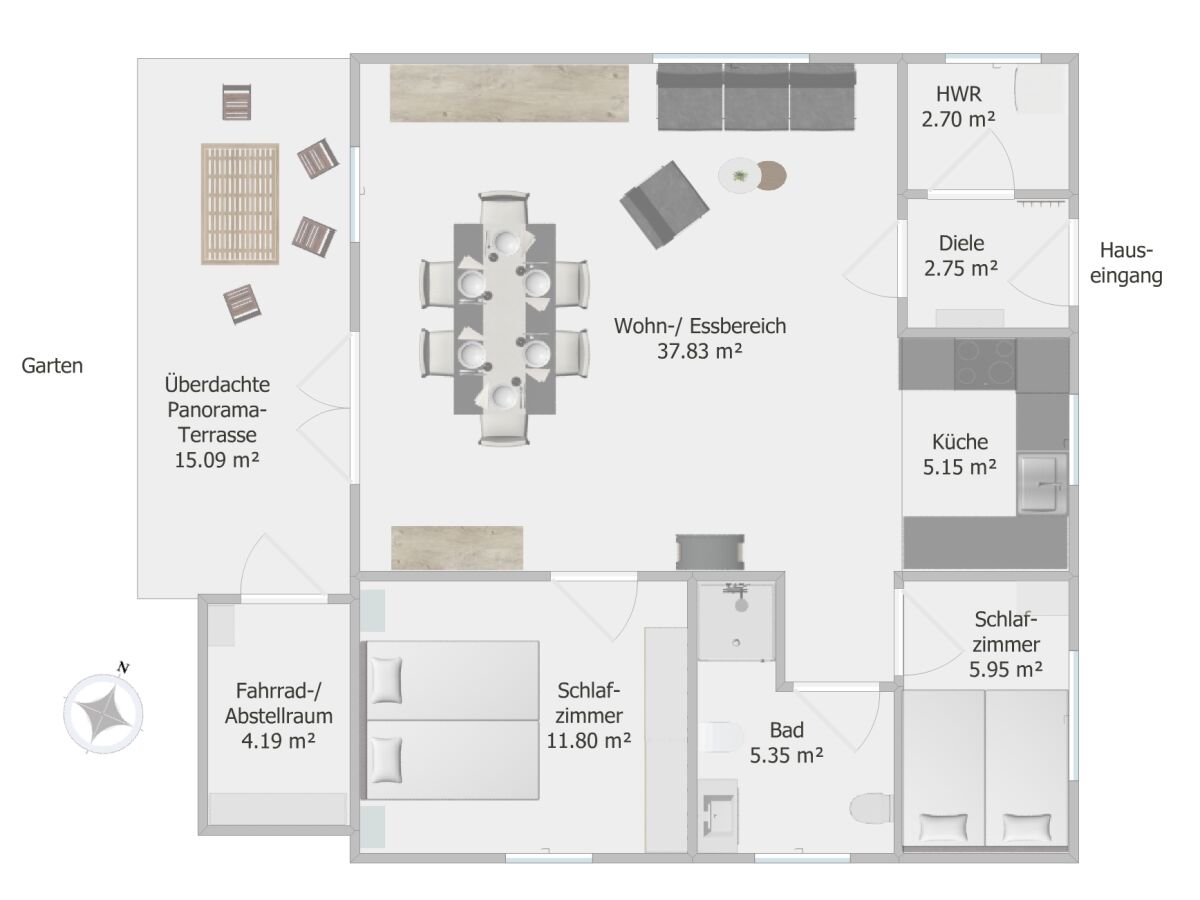 Apartment 4-Bett-Ferienhaus EifelChalet, 2 Schlafräume - Outdoor photo 4