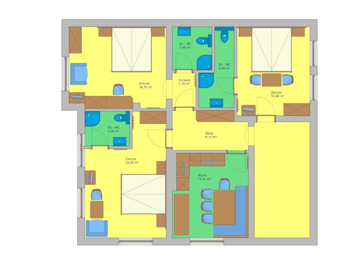 Apartment Appartement/Fewo, Dusche, WC, 3 Schlafräume - Outdoor photo 3