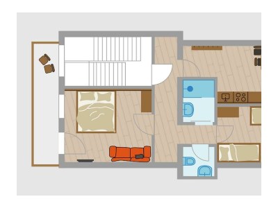 Apartment Appartement E - 2 Schlafzimmer, Dusche, WC - Features photo 20