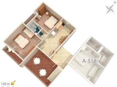 Apartment Two bedroom apartment with balcony and sea view Podgora, Makarska A-518-d - Outdoor photo 24