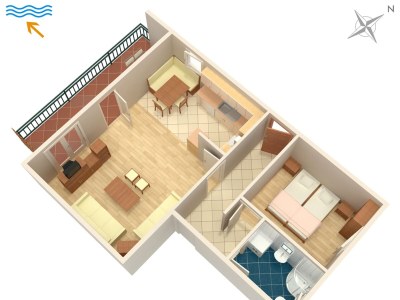 Apartment One bedroom apartment with balcony and sea view Novi Vinodolski A-5514-a - Outdoor photo 20