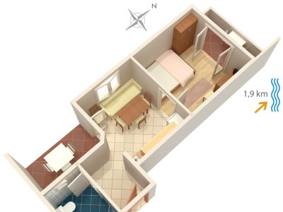 Apartment One bedroom apartment with terrace Sveti Anton, Krk A-5288-b - Outdoor photo 24