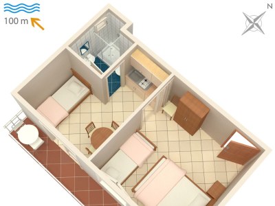 Apartment Studio flat with balcony and sea view Podaca, Makarska AS-2617-d - Outdoor photo 20