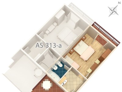 Apartment Studio flat with terrace and sea view Podaca, Makarska AS-313-b - Outdoor photo 25