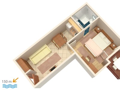 Apartment One bedroom apartment with terrace and sea view Baška Voda, Makarska A-301-a - Outdoor photo 17