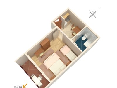 Apartment Studio flat with balcony and sea view Baška Voda, Makarska AS-301-a - Outdoor photo 16