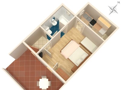 Apartment Studio flat with terrace and sea view Podgora, Makarska AS-2714-a - Outdoor photo 12