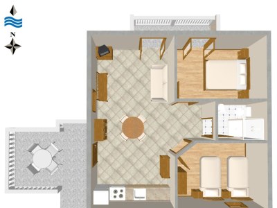 Apartment Two bedroom apartment with terrace and sea view Novi Vinodolski A-2347-b - Outdoor photo 12