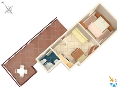 Apartment One bedroom apartment with terrace and sea view Stanići, Omiš A-2818-b - Outdoor photo 21