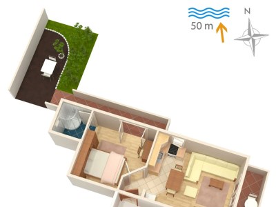 Apartment One bedroom apartment with terrace and sea view Supetarska Draga - Donja, Rab A-2022-b - Outdoor photo 28