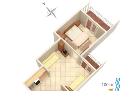 Apartment One bedroom apartment with terrace and sea view Podgora, Makarska A-2593-b - Outdoor photo 26