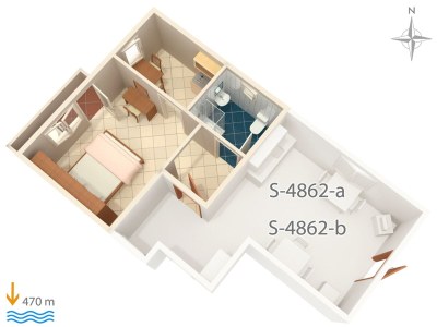 Apartment Studio flat with balcony and sea view Barbat, Rab AS-4862-a - Outdoor photo 18