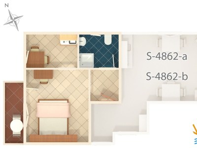 Apartment Studio flat with balcony and sea view Barbat, Rab AS-4862-a - Outdoor photo 20