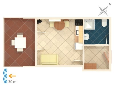 Apartment Studio flat near beach Kustići, Pag AS-4129-a - Outdoor photo 16